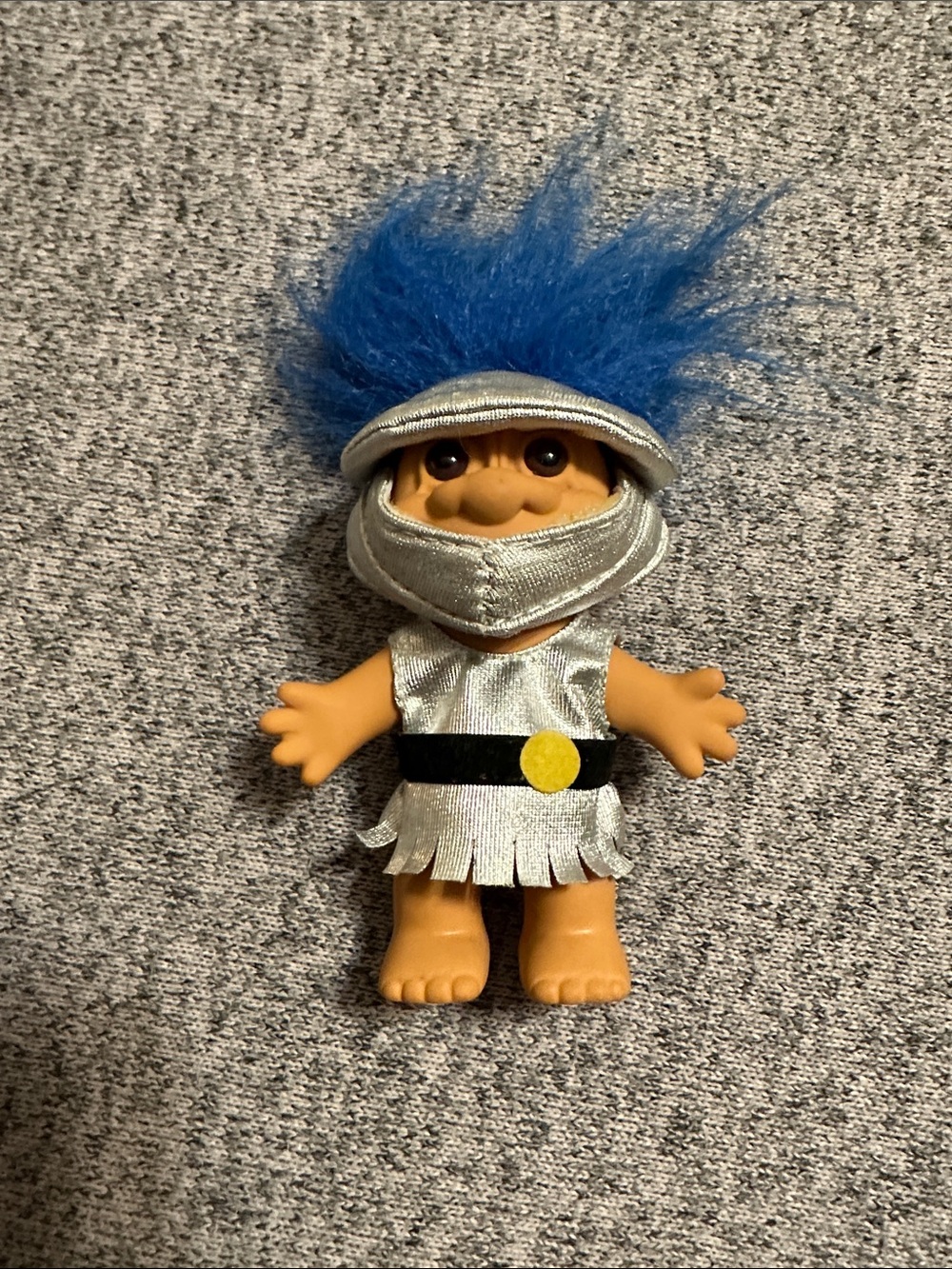 RUSS Blue-Haired Troll Doll in Silver Knight Outfit - Kids Toys
